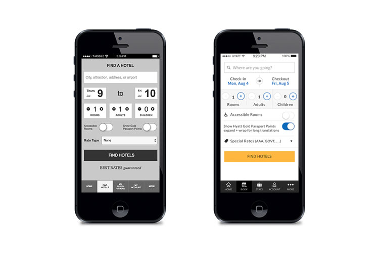 Booking screen